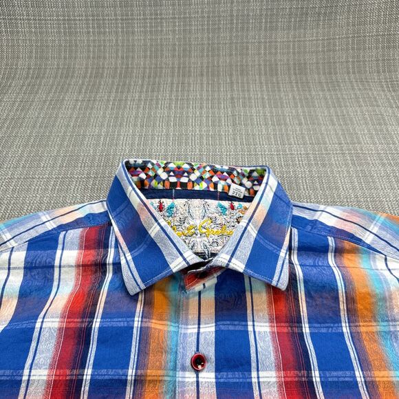 Robert Graham Shirt Mens XXL Bright Plaid Contrasting Flip Cuffs Colorful - Picture 5 of 10